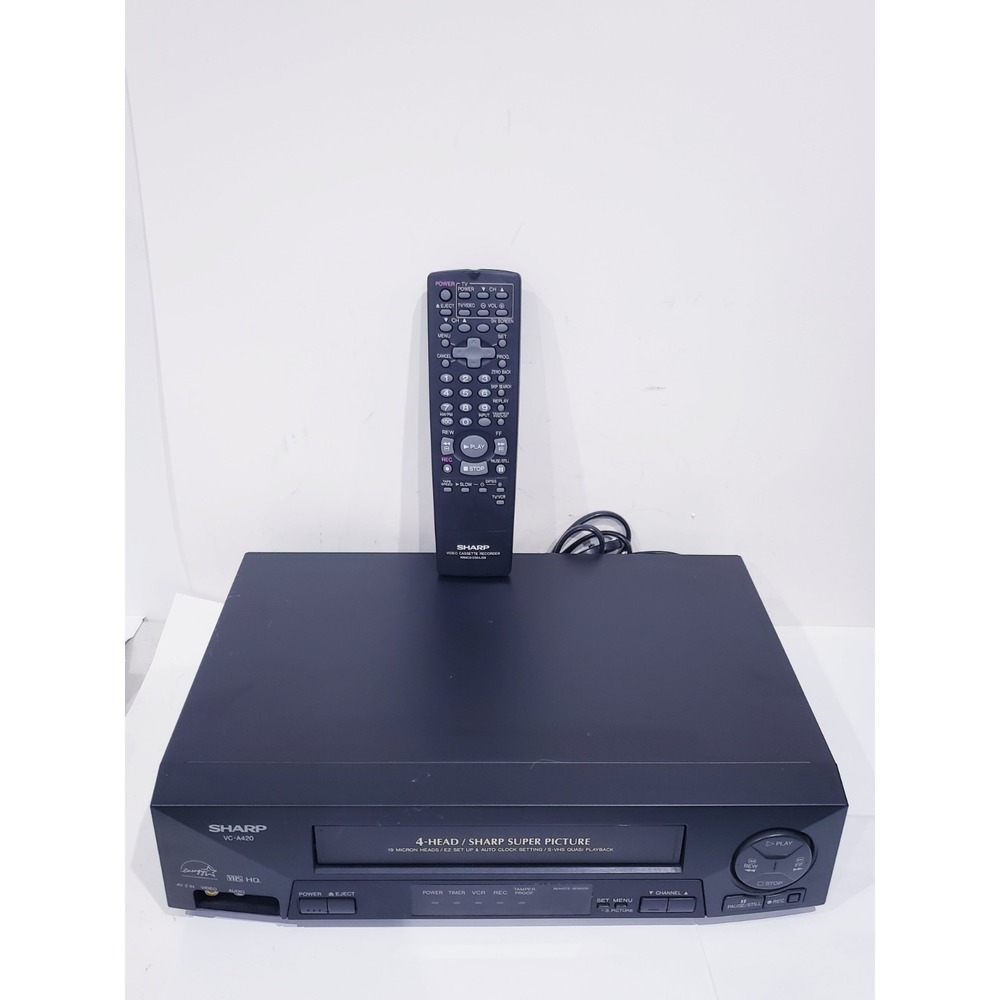 Sharp VC-A420U 4-Head VHS VCR Player Recorder With Remote -Tested Working